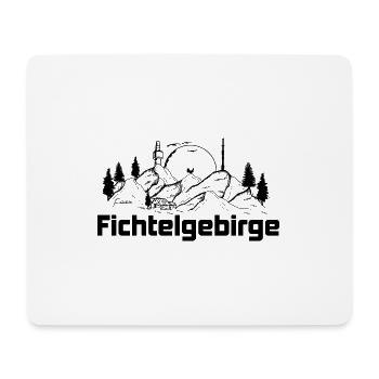 Fichtelgebirge mit Hütte Schneeberg Ochsenkopf - Mousepad (Querformat) - Weiß - Vorne