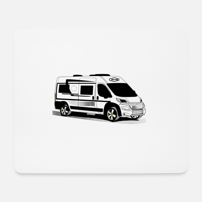 Kastenwagen Van 6m WS - Mousepad (Querformat) - Weiß