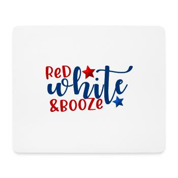 red white booze 4th of july america - Mouse Pad (horizontal) - white - Front