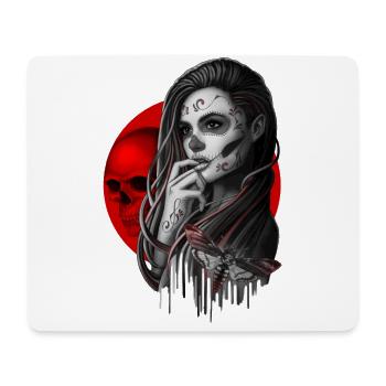 Sugar Skull Girl Hawk-Moth - Mouse Pad (horizontal) - white - Front