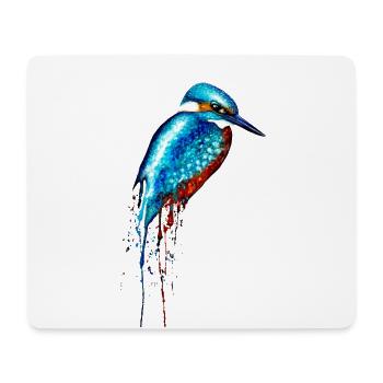 Aquarell Eisvogel - Mousepad (Querformat) - Weiß - Vorne