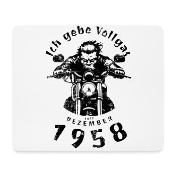 66. Geburtstag Ich gebe Vollgas seit 12/1958 - Mousepad (Querformat) - Weiß - Vorne