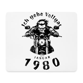 45. Geburtstag Ich gebe Vollgas seit 01/1980 - Mousepad (Querformat) - Weiß - Vorne
