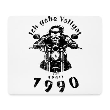35th birthday I've been going full throttle since 04/1990 - Mouse Pad (horizontal) - white - Front