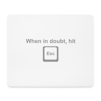 ESC Key Shirt – Funny Escape Plan for Nerds - Mousepad (Querformat) - Weiß - Vorne