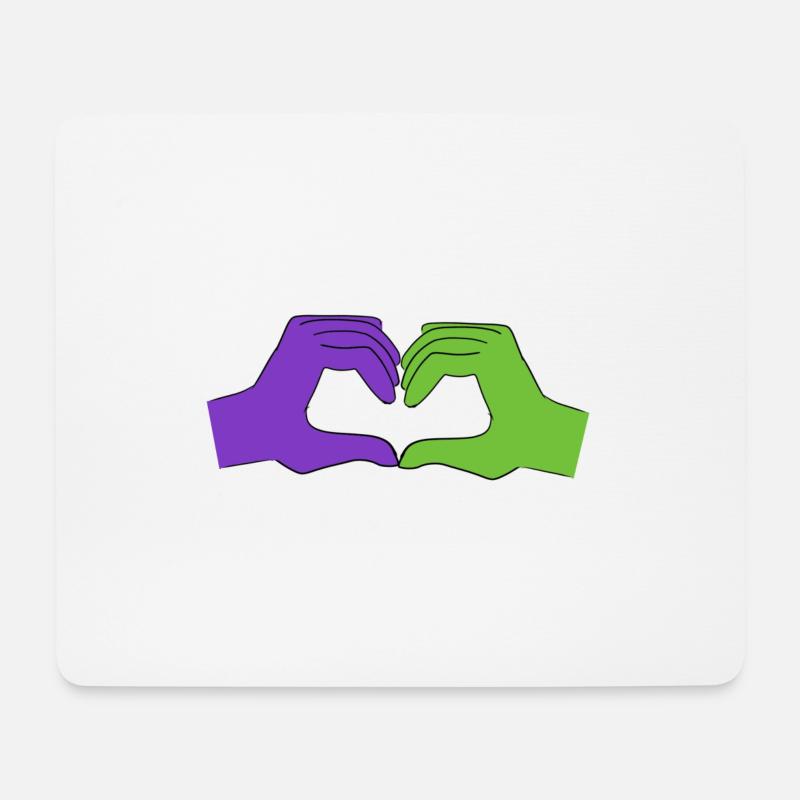 herz lila - Mousepad (Querformat) - Weiß