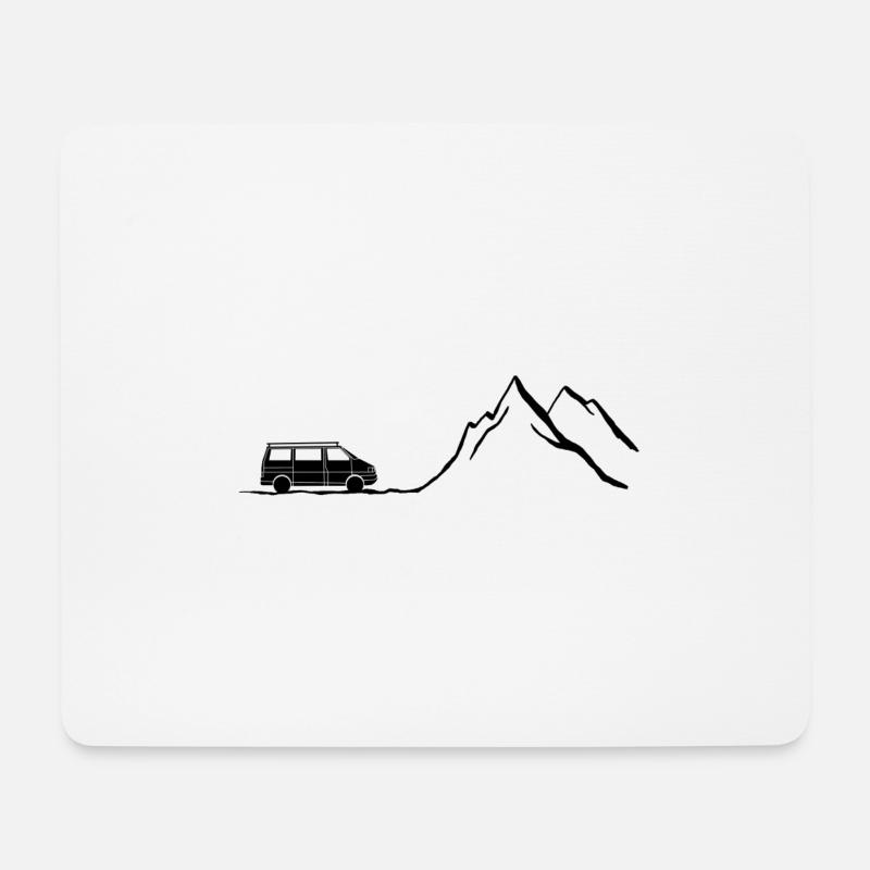 Camping in den Bergen - Mousepad (Querformat) - Weiß