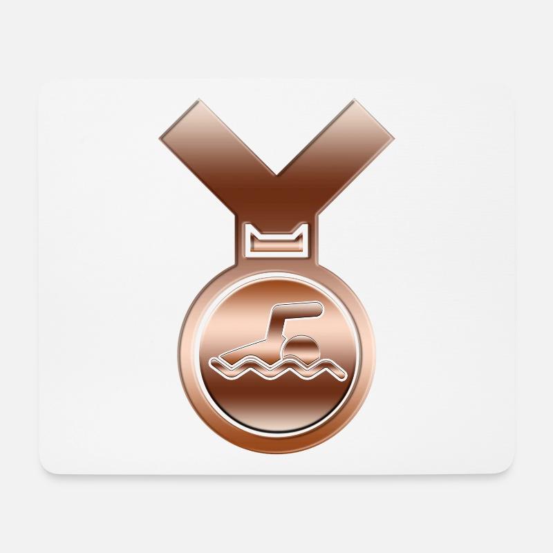 Bronze Swimming Award Medaille - Mousepad (Querformat) - Weiß