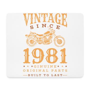 Vintage 1981 moto rétro vintage cadeau - Tapis de souris (format paysage) - blanc - Devant