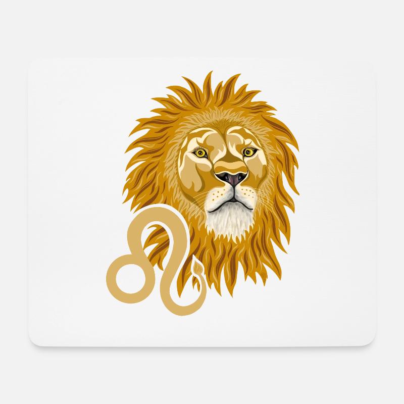 Zodiac sign Leo - Mouse Pad (horizontal) - white