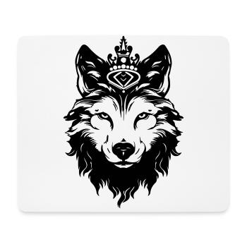 Roi tête de couronne de loup - Tapis de souris (format paysage) - blanc - Devant