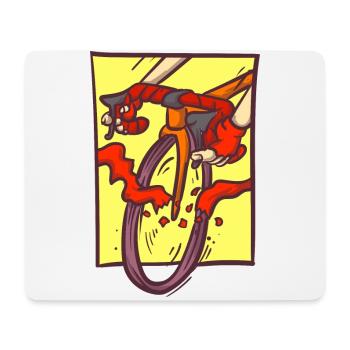 when cyclist touch finish line - Mouse Pad (horizontal) - white - Front