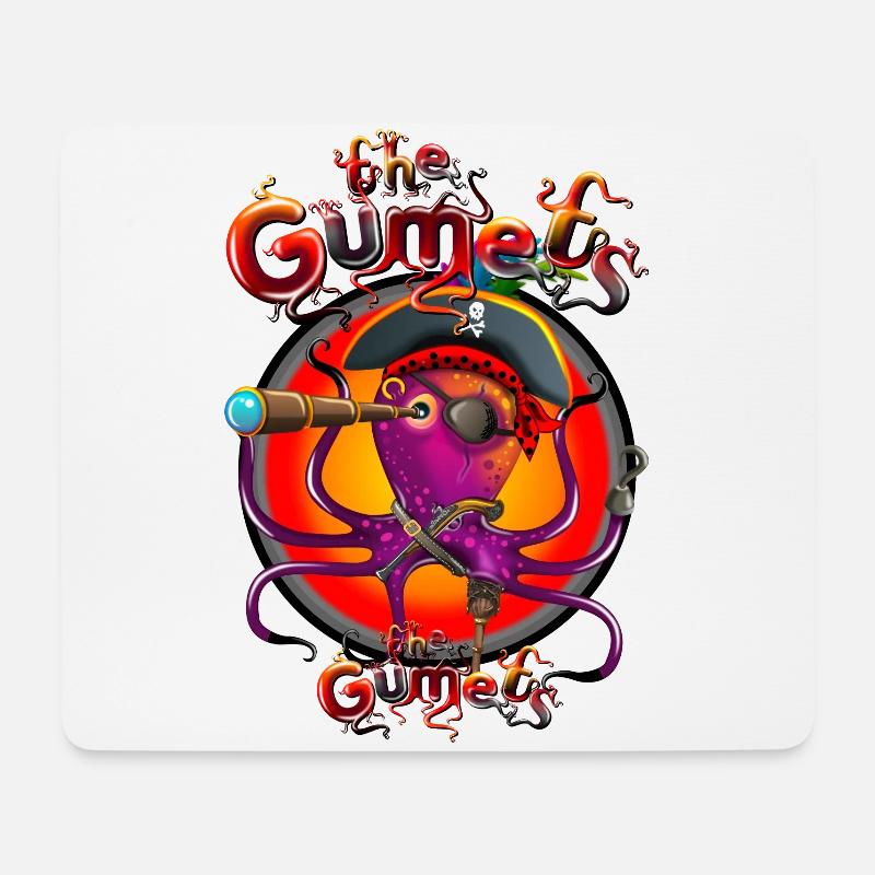 Piraten-Oktopus - Mousepad (Querformat) - Weiß
