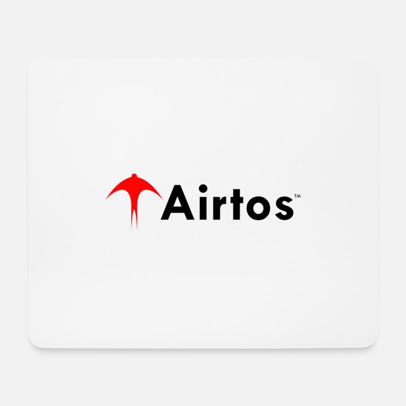 LOGO airtos rouge + texte noir - Tapis de souris (format paysage) - blanc