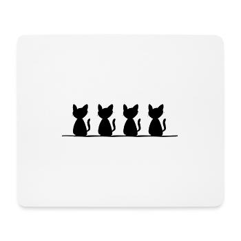 Cat Line Symbol Animal Pet Stroke - Mouse Pad (horizontal) - white - Front