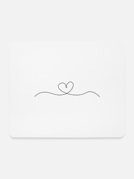 Herz - Mousepad (Querformat) - Weiß