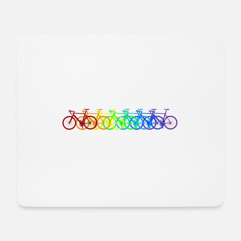 Rainbow Bike - Mousepad (Querformat) - Weiß
