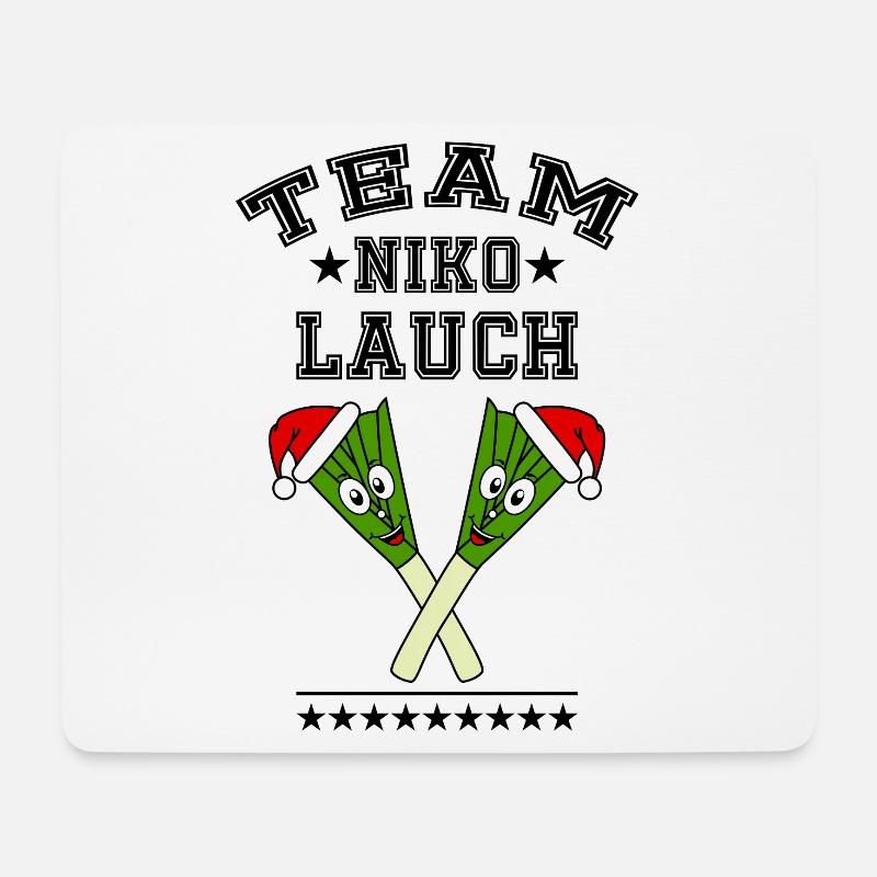 Team Nikolauch Lauch Nikolaus Weihnachten Logo sw - Mousepad (Querformat) - Weiß