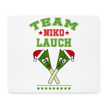 Team Nikolauch Lauch Nikolaus Weihnachten Logo grü - Mousepad (Querformat) - Weiß - Vorne