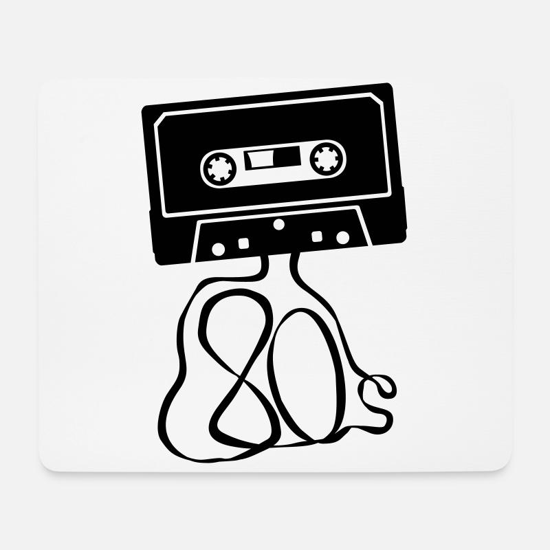 k7 80s - Mousepad (Querformat) - Weiß