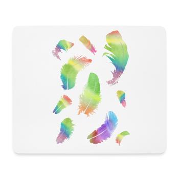 Feathers Rainbow vintage style gift idea - Mouse Pad (horizontal) - white - Front