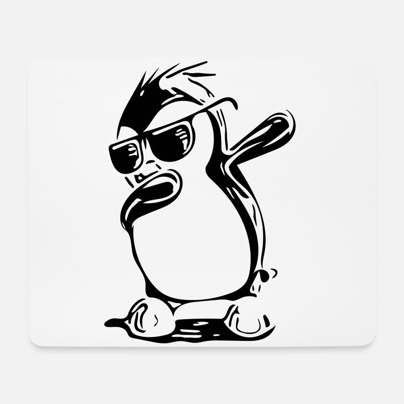 Cute Dabbing Penguin - Mousepad (Querformat) - Weiß