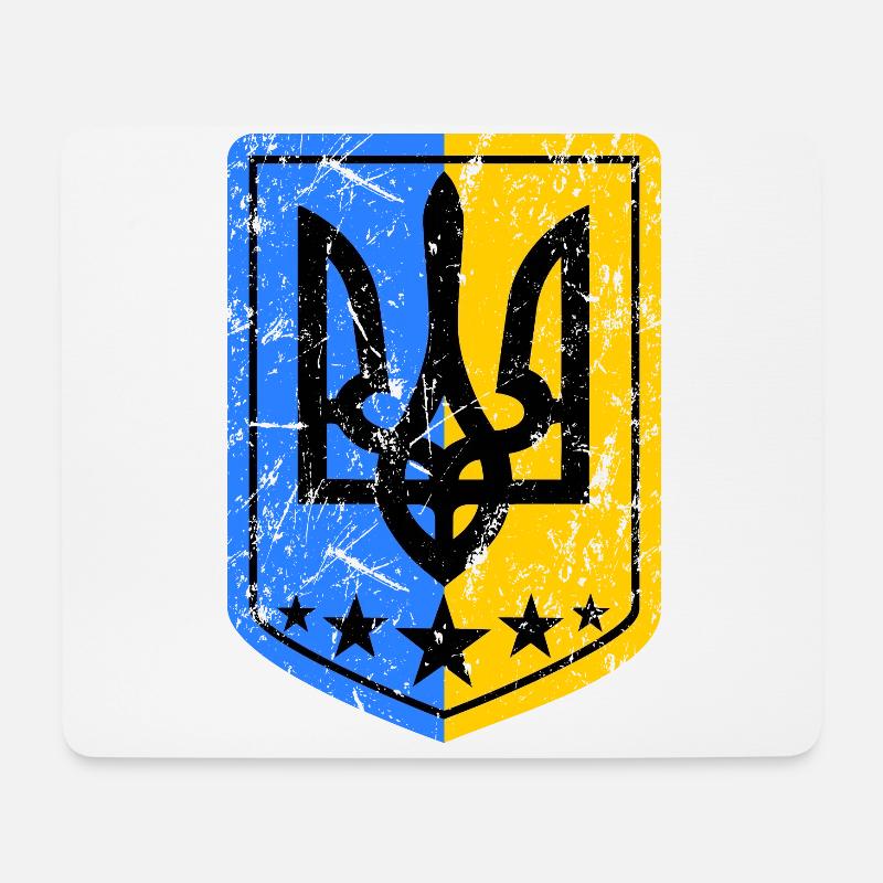 Ukraine Wappen Unterstütung - Mousepad (Querformat) - Weiß