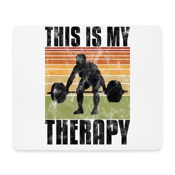 Bodybuilding is my therapy Bpdybuilder GYM Retro - Mousepad (Querformat) - Weiß - Vorne