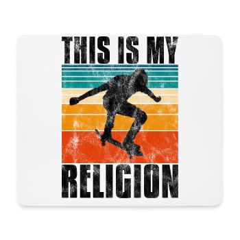 Le skateboard est ma religion Skateboard Skate sk8 - Tapis de souris (format paysage) - blanc - Devant