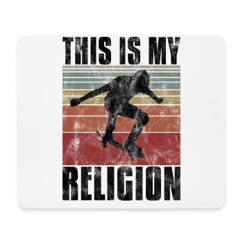 Le skateboard est ma religion Skateboard Skate sk8 - Tapis de souris (format paysage) - blanc - Devant