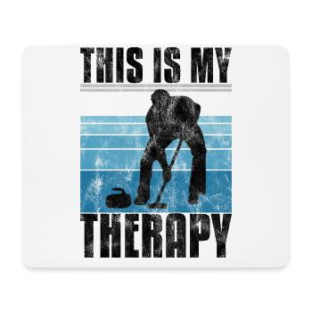 Curling is my therapy Curler Eisstockschießen - Mouse Pad (horizontal) - white - Front
