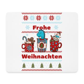 Dino Weihnachten Dinosaurier - Mode für Kinder - Mousepad (Querformat) - Weiß - Vorne