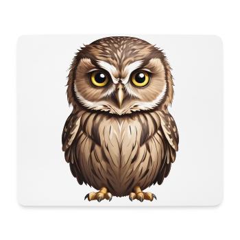 Young brown owl - Mouse Pad (horizontal) - white - Front