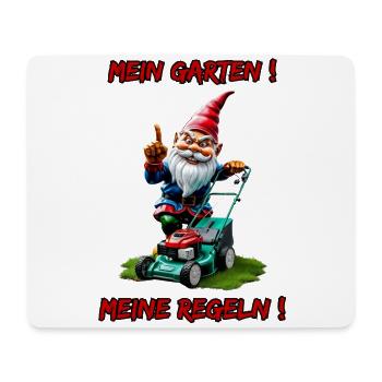 Mon jardin ! Mes règles !-Garden Gnome Gardener - Tapis de souris (format paysage) - blanc - Devant