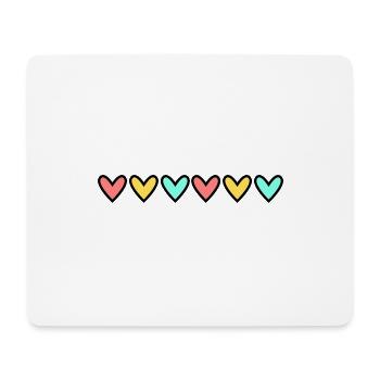 HERZ. HERZ. VALENTINSTAG. LIEBE. LIEBE. HERZ - Mousepad (Querformat) - Weiß - Vorne