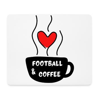 Fußball & Kaffee - Mousepad (Querformat) - Weiß - Vorne
