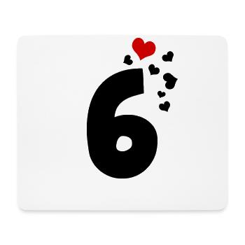 6 cœurs 6ème anniversaire - Tapis de souris (format paysage) - blanc - Devant