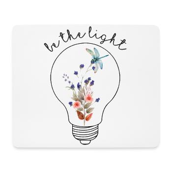 Be the Light A Lightbulb Lamp with Flowers - Mousepad (Querformat) - Weiß - Vorne