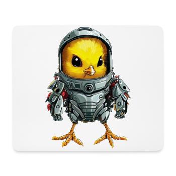 Chicken in Mech Suit, Futuristic Robot Design - Mouse Pad (horizontal) - white - Front