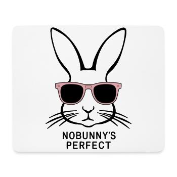 Silhouette de lapin cool « Nobunny est parfait » - Tapis de souris (format paysage) - blanc - Devant