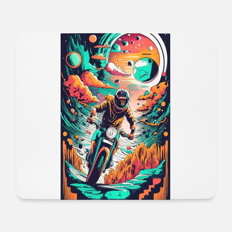 motorrad fantasy - Mousepad (Querformat) - Weiß