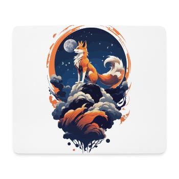 Fox Spirit Japan Art Style Kitsune Yokai Design - Mouse Pad (horizontal) - white - Front