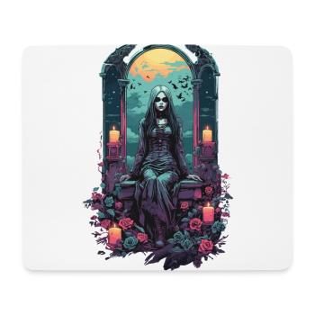 Occulte gothique sorcière magique sombre Halloween - Tapis de souris (format paysage) - blanc - Devant