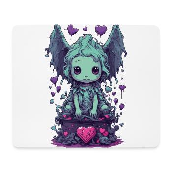 Goule gothique Kawaii amour monstre Pastel Design - Tapis de souris (format paysage) - blanc - Devant
