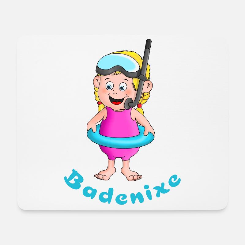 Badenixe - Schwimmerin - Mousepad (Querformat) - Weiß