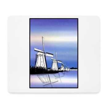 Moulins à vent de Kinderdijk - Tapis de souris (format paysage) - blanc - Devant