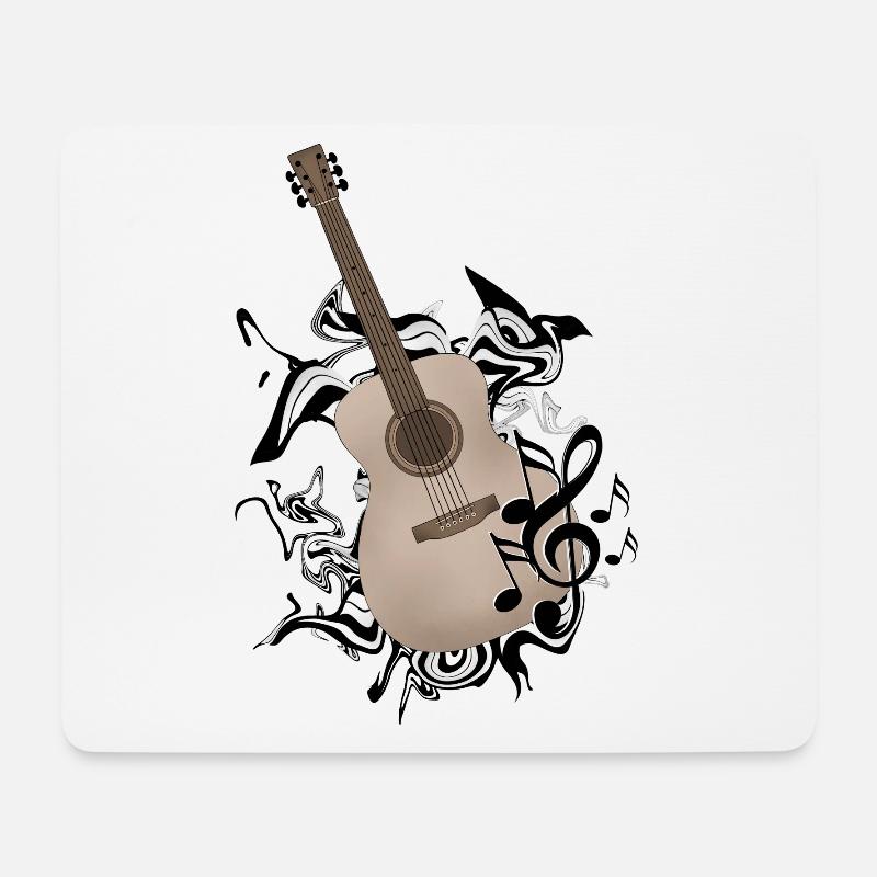 guitare - Tapis de souris (format paysage) - blanc