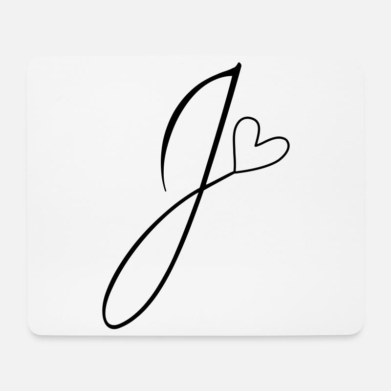 Buchstabe J Buchstabe-J Kalligrafie - Mousepad (Querformat) - Weiß
