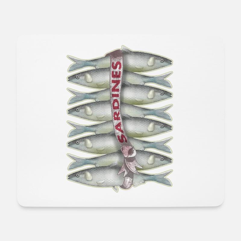 Sardinen in einem Fischgeschäft - Mousepad (Querformat) - Weiß