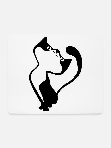 Katze - Mousepad (Querformat) - Weiß